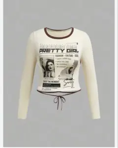 SHEIN EZwear 長袖 グラフィック クロップド丈Mのサムネイル