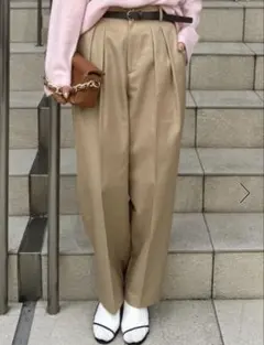 飯豊まりえさん着用ウォッシャブルツイルワイドテーパードパンツ