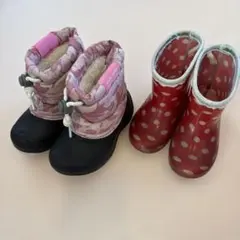 スノーブーツ・長靴　2足セット　14cm ピンク、赤