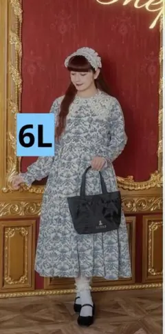 【新品】しまむら 青木美沙子 しまみさニナス ワンピース トワルドジュイ 6L