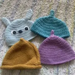 最終価格　ベビー用ニット帽4点セット