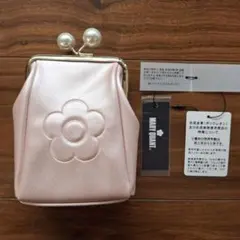 MARY QUANT エンボスデイジーパール ガマ口 マルチポーチ　パールピンク