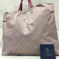 【大容量】 ラシット トートバッグ A4 モノグラム 総柄 ピンク ナイロン