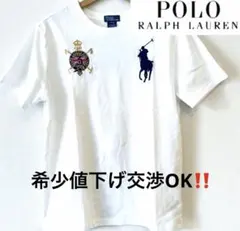 ラルフローレン　ビックポニー　白Tシャツ　Y2K スケーター　swag 短丈