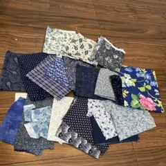 ネイビー系生地セット はぎれ