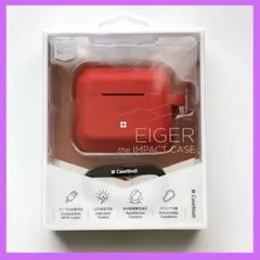 AirPods 第三世代 ケース シリコン カラビナ リング 付 シンプル 赤