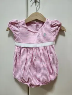 Ralph Lauren ピンクストライプロンパース