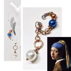 土日祝日１０％OFF◎絵画/真珠の耳飾りの少女イメージイヤーカフ