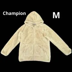 Championフリース ボア ジップアップ パーカー アウター ベージュ M
