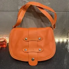 オレンジ レザー 2way斜め掛けand ショルダーバッグ