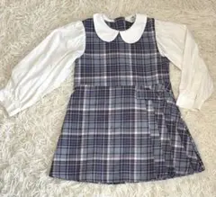 H&M チェック柄 ドッキングワンピース 98/104