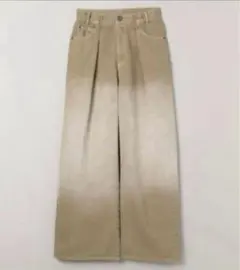 【新品未使用タグ付】ジーナシス タックデニムワイドパンツ　ベージュ　S