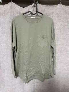 オリーブグリーン 長袖Tシャツ メッセージ付き