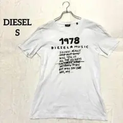 【ディーゼル】Tシャツ　コットン100%　ユニーク　クルーネック　シンプル　白S