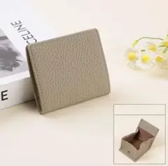 ラスト1【本革】コインケース 小銭入れ グレー 財布 ミニ財布 刻印入り