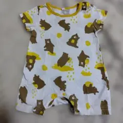 半袖ロンパース　クマプリントロンパース 80