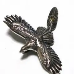 白銅,中イーグル,メタル,タタキ,ペンダント,トップ,ホワイトハーツ銀