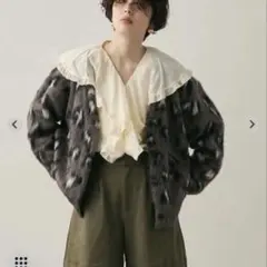 モヘアタッチレオパード柄Vネックカーディガン
