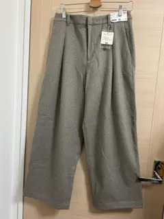 【新品】UNIQLO ブラッシュドジャージータックパンツ　32ベージュ　XL