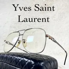 極美品　Yves Saint Laurent　ビンテージメガネ　ツーブリッジ
