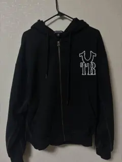 TRUE RELIGION ジップアップ　パーカー sサイズ　ブラック　裏起毛のサムネイル