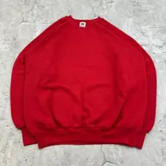 90s　USA製　FRUIT OF THE LOOM　スウェット　XL　赤　古着