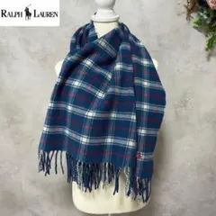 ラルフローレン　大判ストール　膝掛け　チェック柄　ポニー刺繍