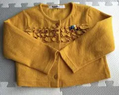 familiar イエロー フリルカーディガン 90cm