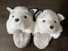 犬の顔デザイン スリッパ シベリアンハスキーA