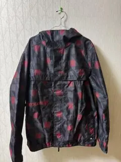 BURTON ナイロンジャケット 黒/赤 チェック柄 フード付き