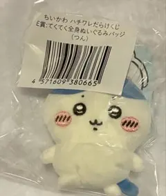 ちいかわ　ハチワレだらけくじ　E賞 ぬいぐるみバッジ　つん