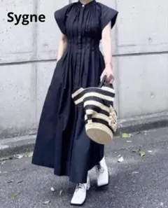 シーニュ cygne ギャザー タック プリーツ ワンピース ホワイト Sサイズ シーニュ cygne ギャザー タック プリーツ ワンピース ホワイト S