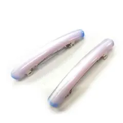 ライトピンクのアクリルプレートバレッタ