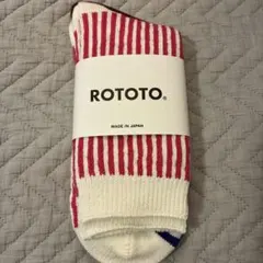 【新品・未使用】 ROTOTO 日本製ストライプ柄ソックス(S23-25cm)のサムネイル
