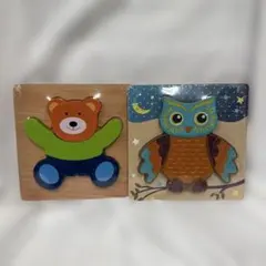 ベビー　知育玩具　木製パズル　２個セット