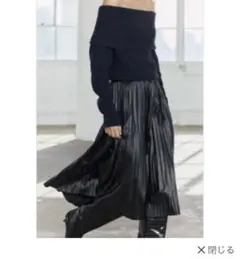 黒 プリーツスカート レザーライクスカート ザラ