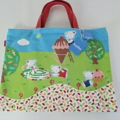 新品 ファミリア トートバッグ グリーン 緑 レア いちご アヒル ファミ