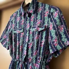 昭和　ビンテージ　レトロ柄　花柄　レディースワンピース　60s 70s