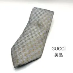 GUCCI グレー シルク ネクタイ