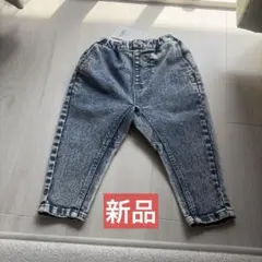 ブランシェス デニムパンツ 90 ガーデナーデニムテーパードパンツ　カミナリグモ