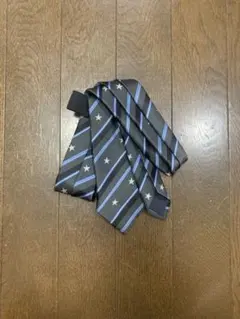 グレー　水色　ストライプネクタイ