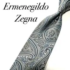 3206✨極美品✨エルメネジルドゼニア ネクタイ ペイズリー 植物柄 ボタニカル