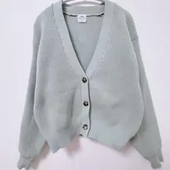 【coen】ミントグリーン Vネックカーディガン L 春 お出かけ 大人可愛い