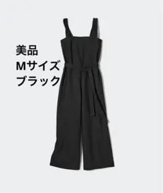 ユニクロ リネンブレンドサロペット Mサイズ ブラック