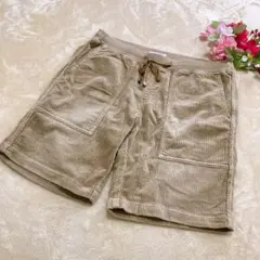 【BAYFLOW ベイフロー】コーデュロイショートパンツ ウエストゴムベージュM