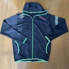 umbro フード付きパーカー ブラック/グリーン