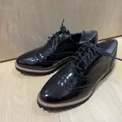 未使用.百貨店購入】エナメル asics ペダーラブラック 22センチ 2E