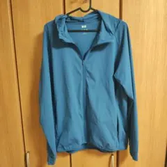 美品 UNIQLO ドライEX UVカット フルジップパーカー ブルー Lのサムネイル