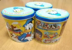 【未使用】ディズニー　ドナルドダック　ミッキー　お菓子缶 クランチ缶 3個セット