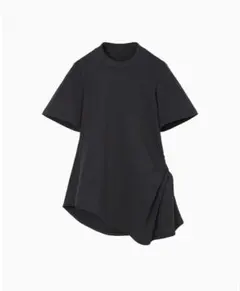 Cotton Jersey Asymmetric T-Shirt -navyのサムネイル